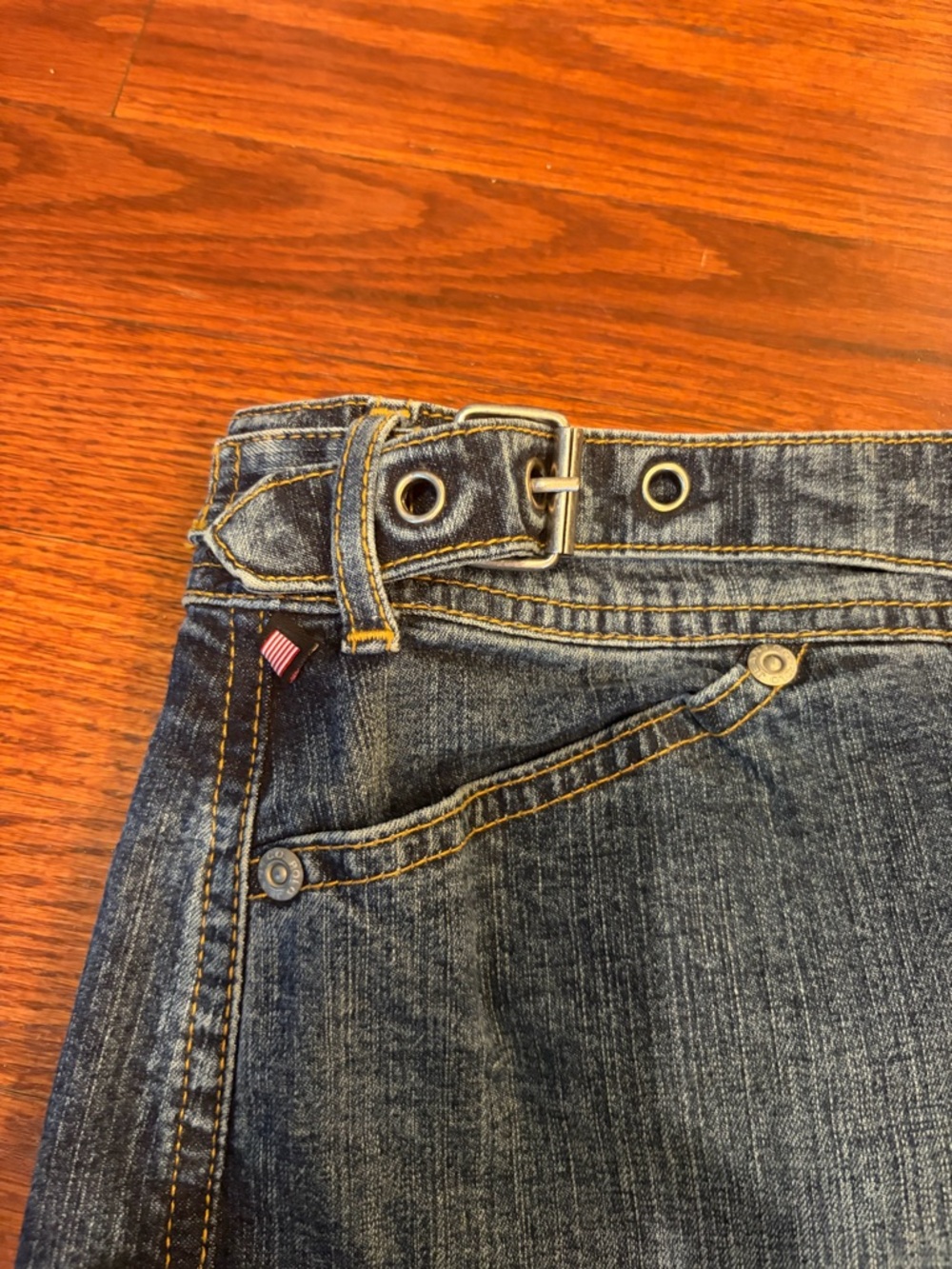 VTG Polo Ralph Lauren Women’s Y2K Mini Denim Skirt Extended Skirt Tab Size 2 - Picture 3 of 6